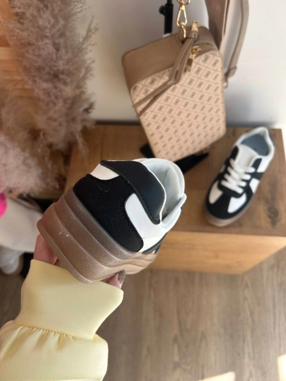 Sneakersy damskie Buty sportowe na grubej podeszwie białe czarne 41