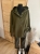 Bluza sportowa z kapturem prążek miękka napy zielona khaki