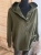 Bluza sportowa z kapturem prążek miękka napy zielona khaki