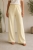 Spodnie damskie szerokie WIDE prążek lekkie zwiewne Eleganckie żółte