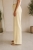 Spodnie damskie szerokie WIDE prążek lekkie zwiewne Eleganckie żółte